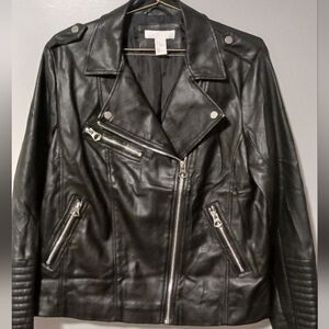 H&M Black Leather Moto Jacket